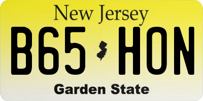 NJ license plate B65HON