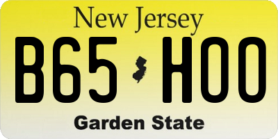 NJ license plate B65HOO
