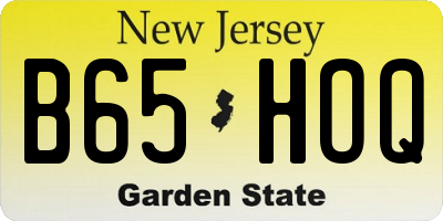 NJ license plate B65HOQ