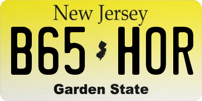 NJ license plate B65HOR