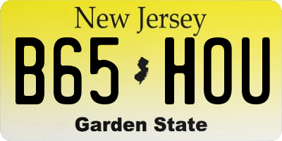 NJ license plate B65HOU