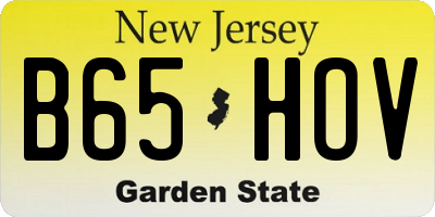 NJ license plate B65HOV