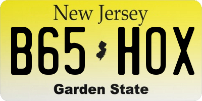 NJ license plate B65HOX