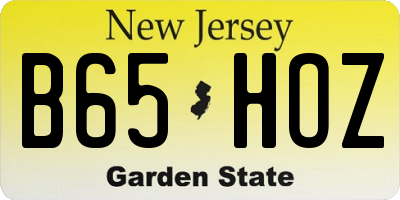 NJ license plate B65HOZ