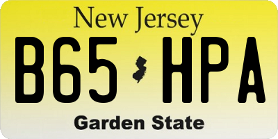 NJ license plate B65HPA