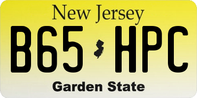 NJ license plate B65HPC