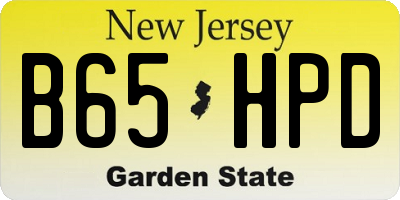 NJ license plate B65HPD