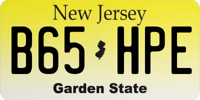 NJ license plate B65HPE