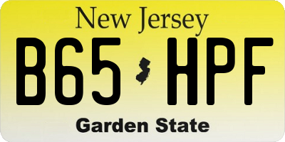NJ license plate B65HPF