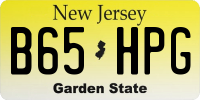 NJ license plate B65HPG