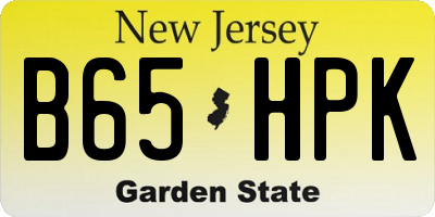 NJ license plate B65HPK