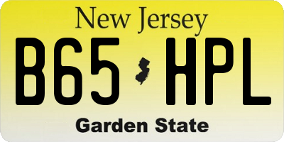 NJ license plate B65HPL