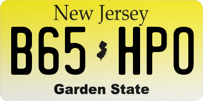 NJ license plate B65HPO