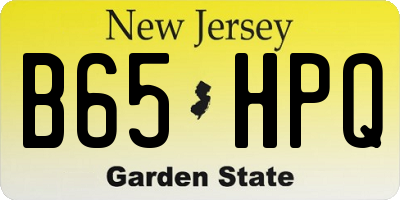 NJ license plate B65HPQ