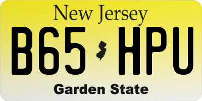 NJ license plate B65HPU