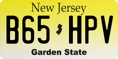 NJ license plate B65HPV