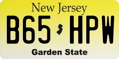 NJ license plate B65HPW