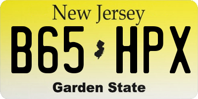 NJ license plate B65HPX