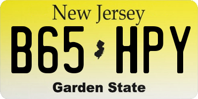 NJ license plate B65HPY