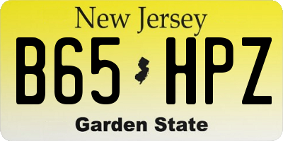 NJ license plate B65HPZ