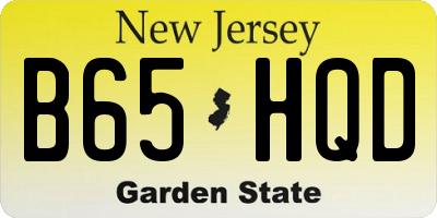 NJ license plate B65HQD