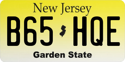 NJ license plate B65HQE