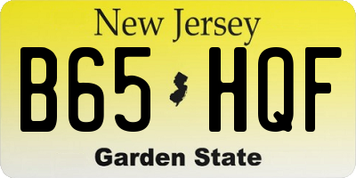 NJ license plate B65HQF