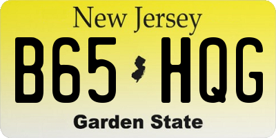 NJ license plate B65HQG