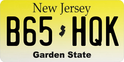 NJ license plate B65HQK
