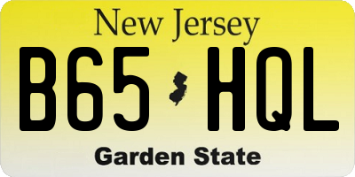NJ license plate B65HQL