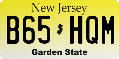 NJ license plate B65HQM