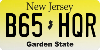 NJ license plate B65HQR