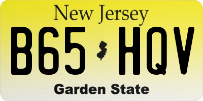 NJ license plate B65HQV