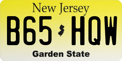 NJ license plate B65HQW