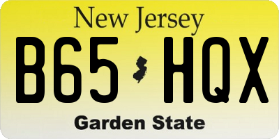 NJ license plate B65HQX