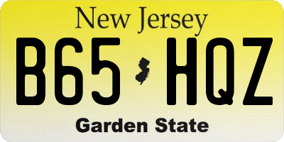 NJ license plate B65HQZ