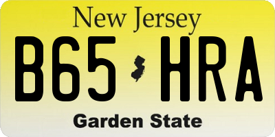 NJ license plate B65HRA