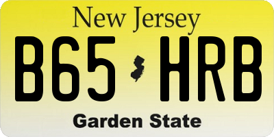 NJ license plate B65HRB