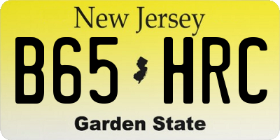 NJ license plate B65HRC
