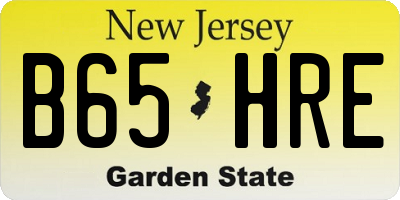 NJ license plate B65HRE