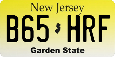 NJ license plate B65HRF