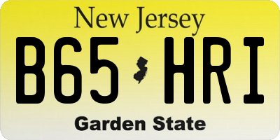 NJ license plate B65HRI