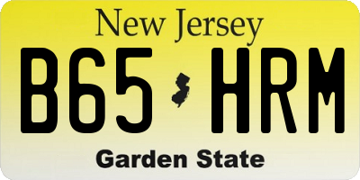 NJ license plate B65HRM