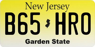 NJ license plate B65HRO