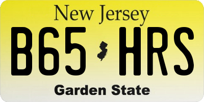 NJ license plate B65HRS