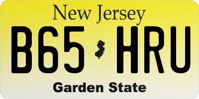 NJ license plate B65HRU