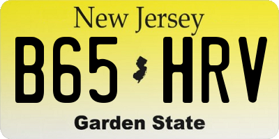 NJ license plate B65HRV