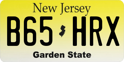 NJ license plate B65HRX