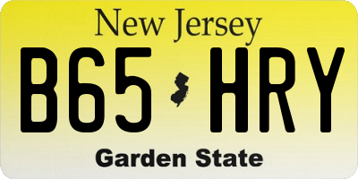 NJ license plate B65HRY