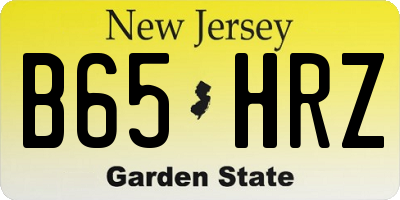 NJ license plate B65HRZ